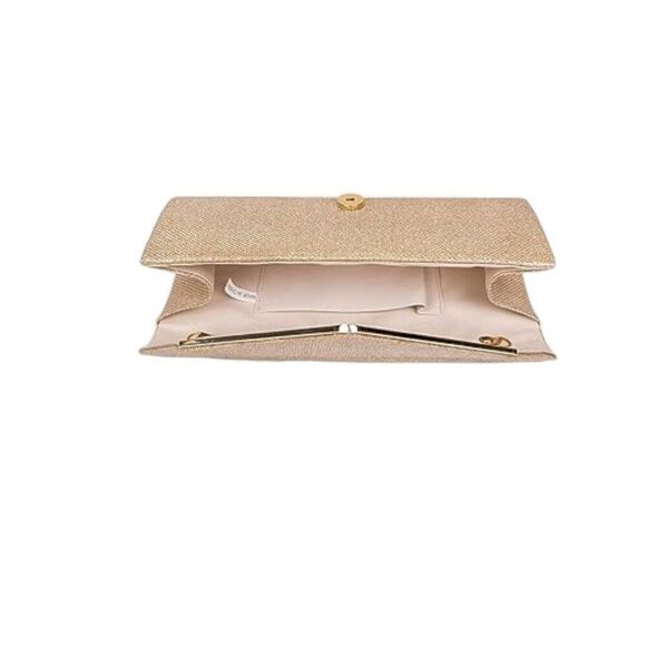 Gold Sparkling Envelope Evening Bag with Detachable Chain Strap 2 Pcs - Picture 2 of 4
